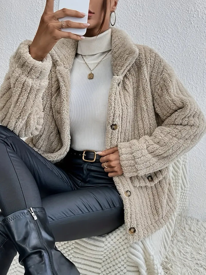 Nova Cardigan | Double-Sided Velvet Button Cardigan