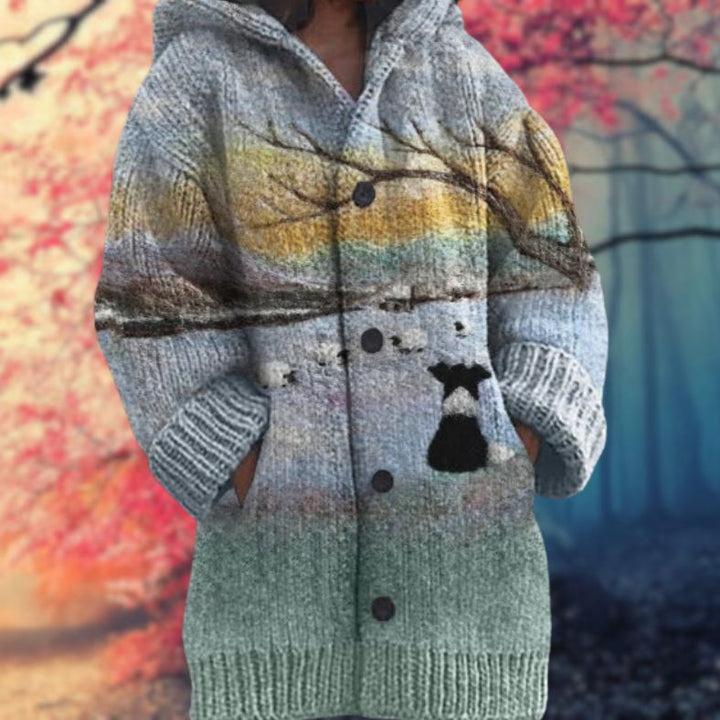 Jane™ | Warm Women's Sweater with Buttons and Hood