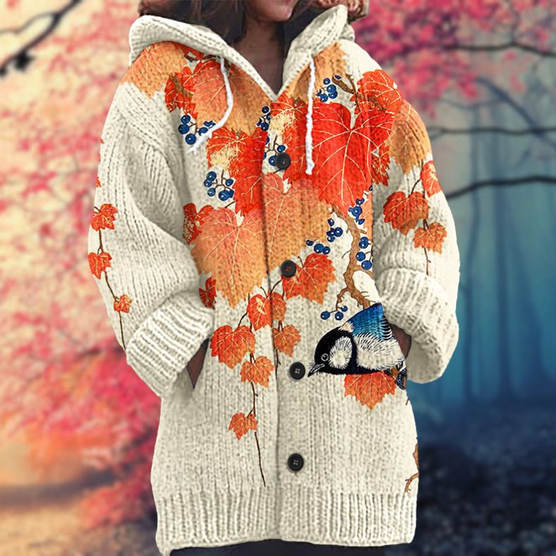 Jane™ | Warm Women's Sweater with Buttons and Hood