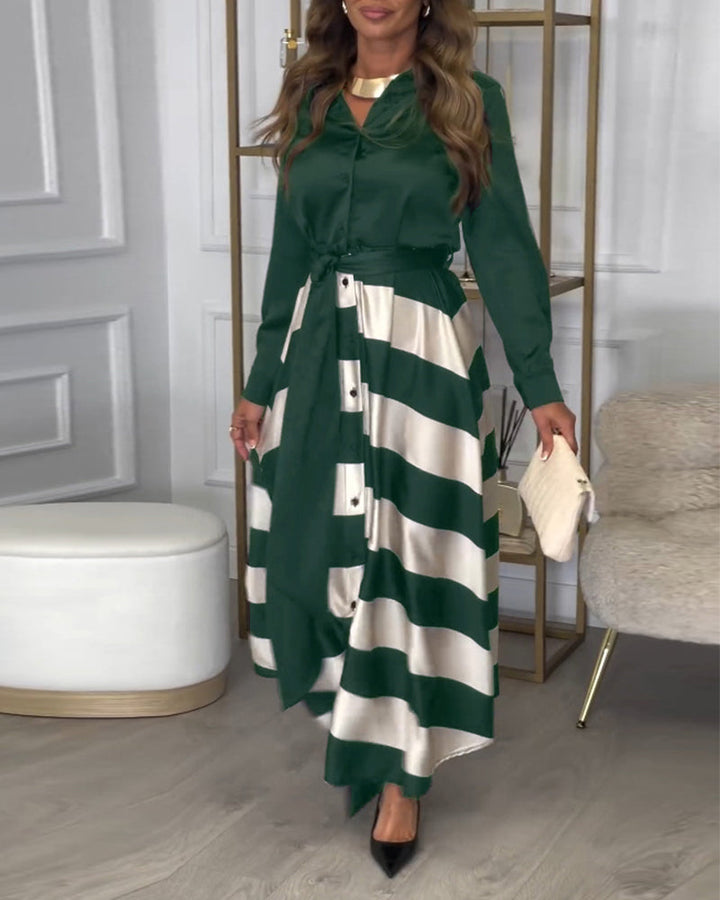 Selena™ | Striped Elegance Dress