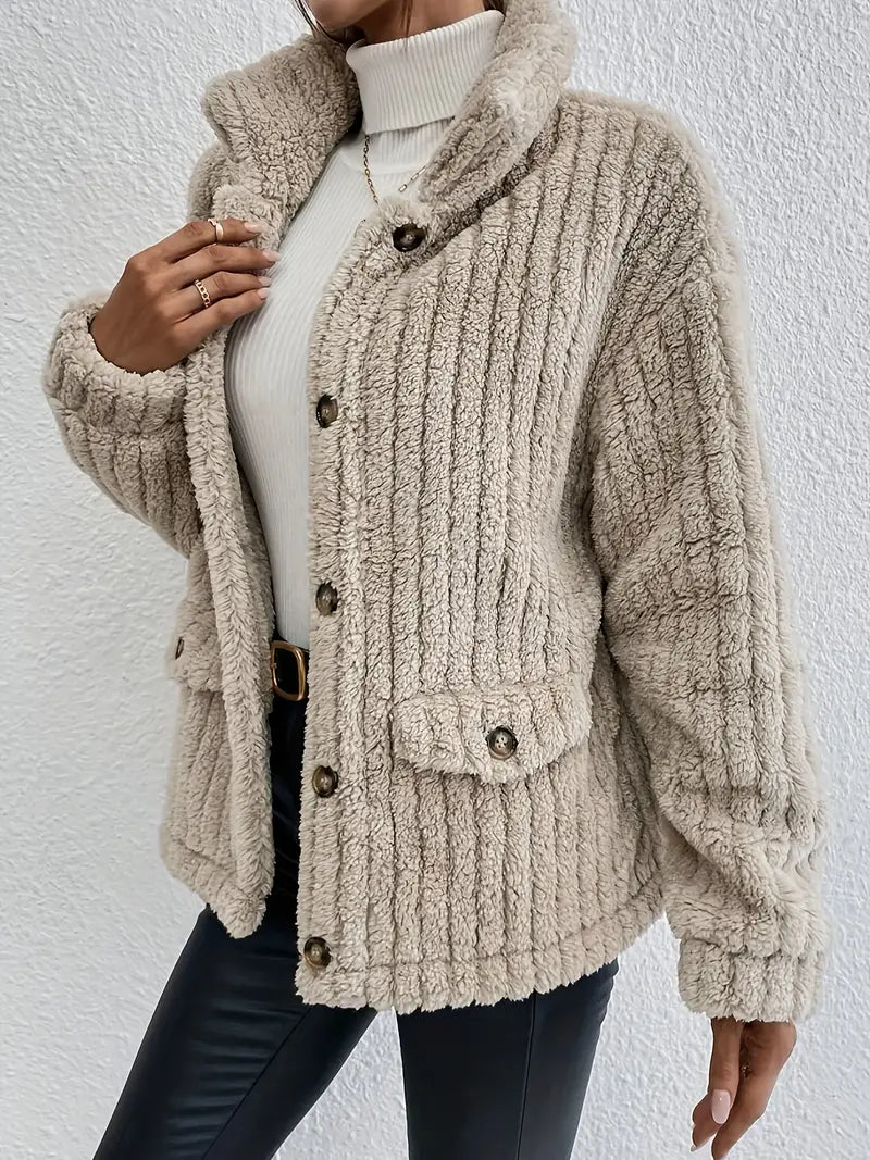 Nova Cardigan | Double-Sided Velvet Button Cardigan