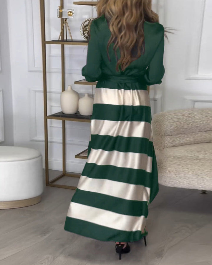 Selena™ | Striped Elegance Dress