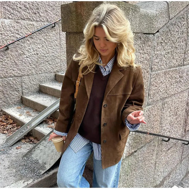 Juli | Elegant Brown Suede Jacket