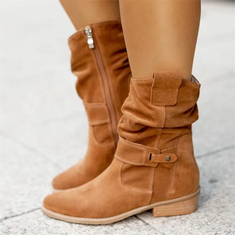 Maura Suede Low Heel Boots