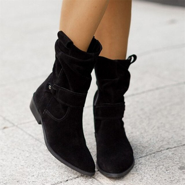 Maura Suede Low Heel Boots