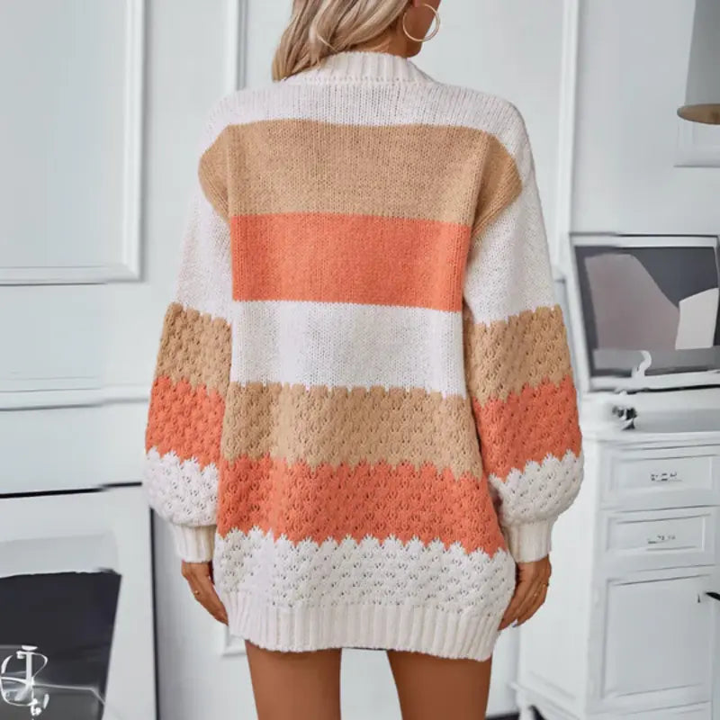 Irina | Cosy, striped autumn cardigan