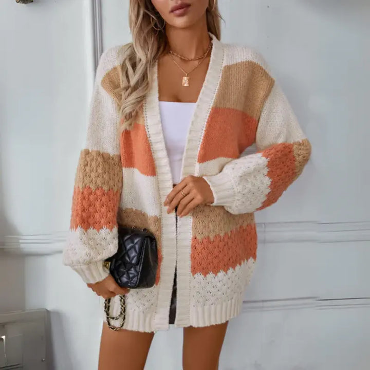 Irina | Cosy, striped autumn cardigan